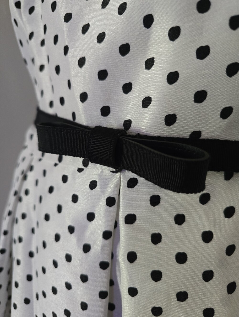 Danny & Nicole Polka Dot Fit & Flare Dress Pleated Belted Pockets Size 12 NWT - Picture 3 of 12